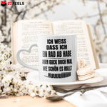 22Feels® Lustige Tasse mit Spruch: - Büro Geschenkidee (Herzhenkel, Weiss, 320ml)-Tasse Weiss Herzhenkel 320ml-22Feels