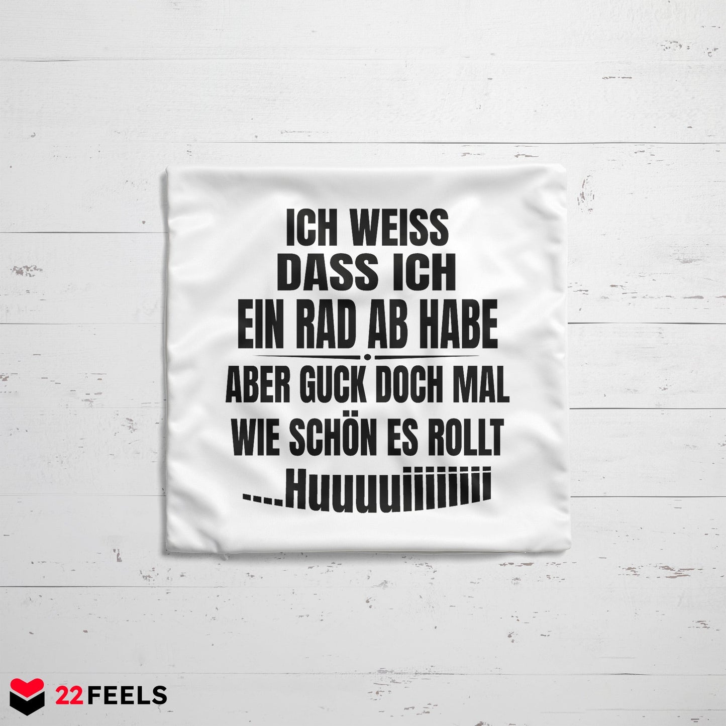 22Feels® Lustiges Kissen mit Spruch, Deko für Zuhause oder das Büro - Geschenkidee (Weiss 40x40cm)-Kissen Weiss 40x40-22Feels