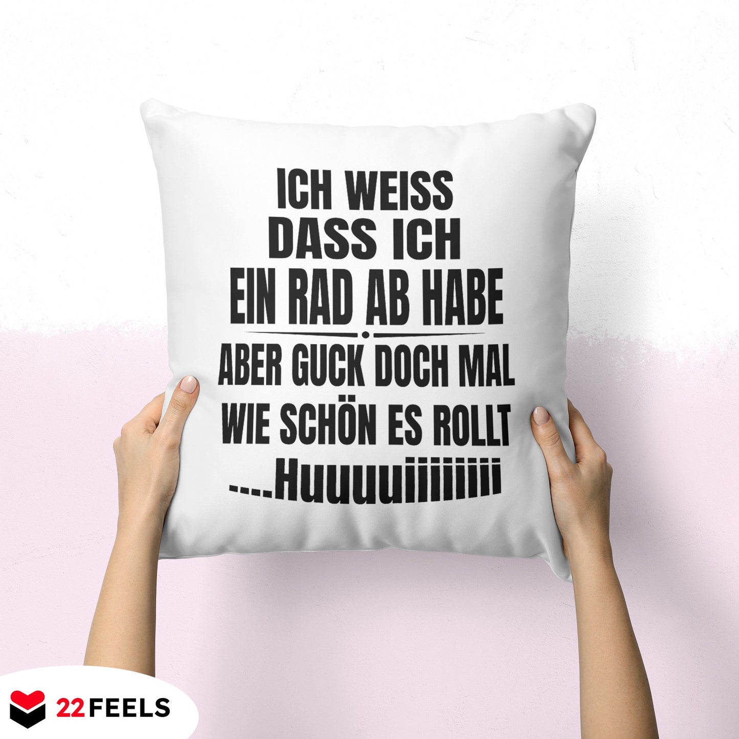 22Feels® Lustiges Kissen mit Spruch, Deko für Zuhause oder das Büro - Geschenkidee (Weiss 40x40cm)-Kissen Weiss 40x40-22Feels