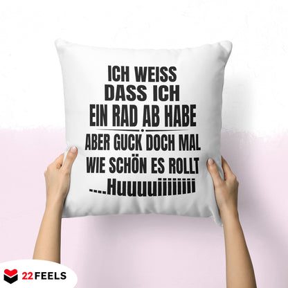 22Feels® Lustiges Kissen mit Spruch, Deko für Zuhause oder das Büro - Geschenkidee (Weiss 40x40cm)-Kissen Weiss 40x40-22Feels