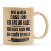 22Feels® Lustige Glitzertasse mit Spruch: Ich weiss, dass ich ein Rad abhabe - Büro Geschenkidee (Gold, 320ml)-Glitzertasse Gold 320ml-22Feels