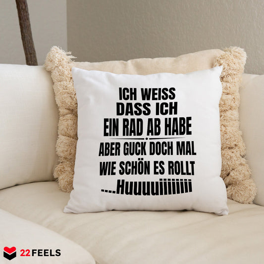 22Feels® Lustiges Kissen mit Spruch, Deko für Zuhause oder das Büro - Geschenkidee (Weiss 40x40cm)-Kissen Weiss 40x40-22Feels
