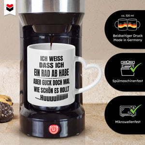 22Feels® Lustige Tasse mit Spruch: - Büro Geschenkidee (Herzhenkel, Weiss, 320ml)-Tasse Weiss Herzhenkel 320ml-22Feels