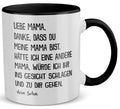 22Feels® Mama Geschenk von Sohn - Tasse mit Spruch: Danke (Weiss-Schwarz, 320ml)-TwoTone Tasse Weiss-Schwarz 320ml-22Feels
