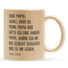22Feels® Mama Geschenk von Sohn - Glitzertasse mit Spruch: Danke (Gold, 320ml)-Glitzertasse Gold 320ml-22Feels