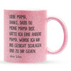 22Feels® Mama Geschenk von Sohn - Glitzertasse mit Spruch: Danke (Pink, 320ml)-Glitzertasse Pink 320ml-22Feels
