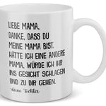 22Feels® Geschenk für Mama von Tochter - Tasse mit Spruch: Danke (Weiss, 320ml)-Weisse Tasse 320ml-22Feels