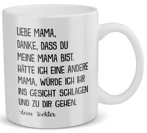 22Feels® Geschenk für Mama von Tochter - Tasse mit Spruch: Danke (Weiss, 320ml)-Weisse Tasse 320ml-22Feels