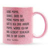 22Feels® Mama Geschenk von Tochter - Glitzertasse mit Spruch: Danke (Pink, 320ml)-Glitzertasse Pink 320ml-22Feels