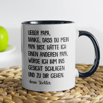 22Feels® Papa Geschenk von Tochter - Tasse mit Spruch: Zirkus 'Papa' (Weiss-Schwarz, 320ml)-TwoTone Tasse Weiss-Schwarz 320ml-22Feels