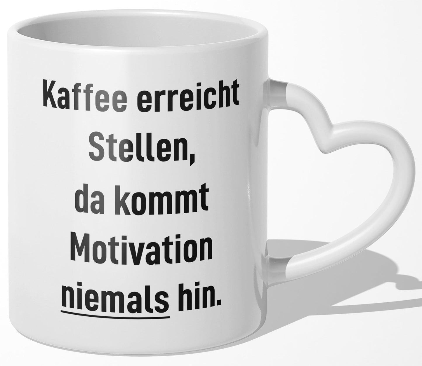 22Feels® Lustige Tasse mit Spruch: - Büro Geschenkidee (Herzhenkel, Weiss, 320ml)-Tasse Weiss Herzhenkel 320ml-22Feels