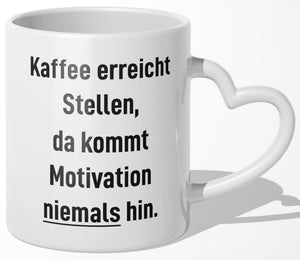 22Feels® Lustige Tasse mit Spruch: - Büro Geschenkidee (Herzhenkel, Weiss, 320ml)-Tasse Weiss Herzhenkel 320ml-22Feels