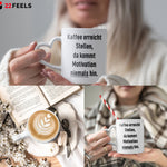 22Feels® Lustige Tasse mit Spruch: - Büro Geschenkidee (Herzhenkel, Weiss, 320ml)-Tasse Weiss Herzhenkel 320ml-22Feels
