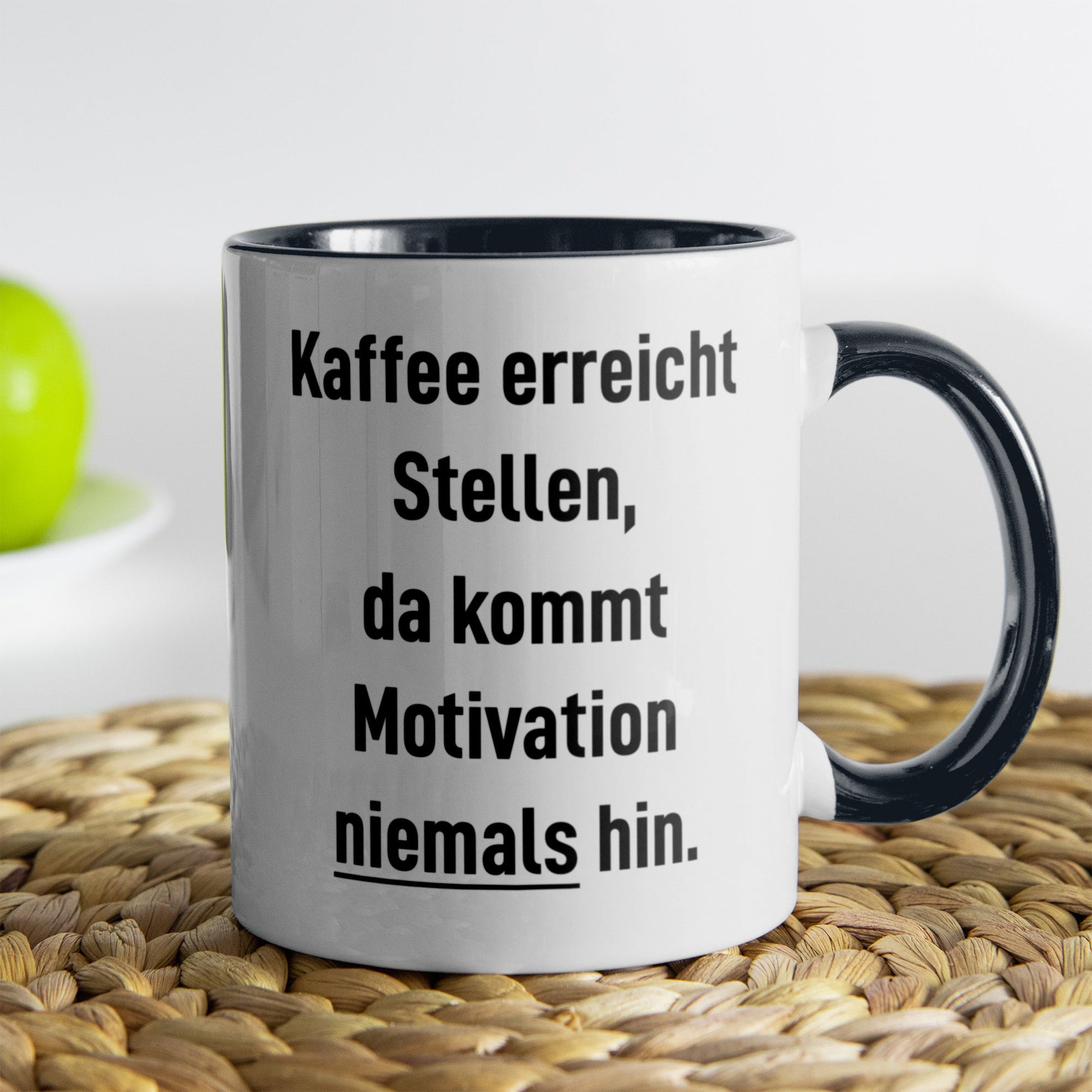 22Feels® Lustige Tasse mit Spruch: Kaffee Motivation - Büro Geschenkidee (Weiss-Schwarz, 320ml)-TwoTone Tasse Weiss-Schwarz 320ml-22Feels