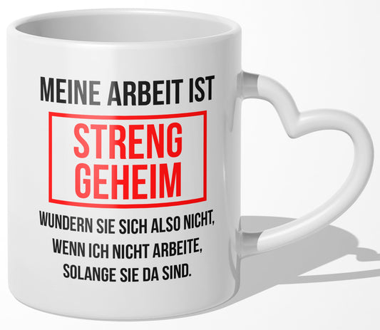 22Feels® Lustige Tasse mit Spruch: - Büro Geschenkidee (Herzhenkel, Weiss, 320ml)-Tasse Weiss Herzhenkel 320ml-22Feels