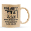 22Feels® Lustige Glitzertasse mit Spruch: Meine Arbeit ist streng geheim - Büro Geschenkidee (Gold, 320ml)-Glitzertasse Gold 320ml-22Feels