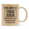 22Feels® Lustige Glitzertasse mit Spruch: Meine Arbeit ist streng geheim - Büro Geschenkidee (Gold, 320ml)-Glitzertasse Gold 320ml-22Feels