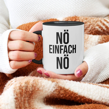 22Feels® Lustige Tasse mit Spruch: Nö Einfach Nö - Büro Geschenkidee (Weiss-Schwarz, 320ml)-TwoTone Tasse Weiss-Schwarz 320ml-22Feels