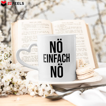 22Feels® Lustige Tasse mit Spruch: - Büro Geschenkidee (Herzhenkel, Weiss, 320ml)-Tasse Weiss Herzhenkel 320ml-22Feels