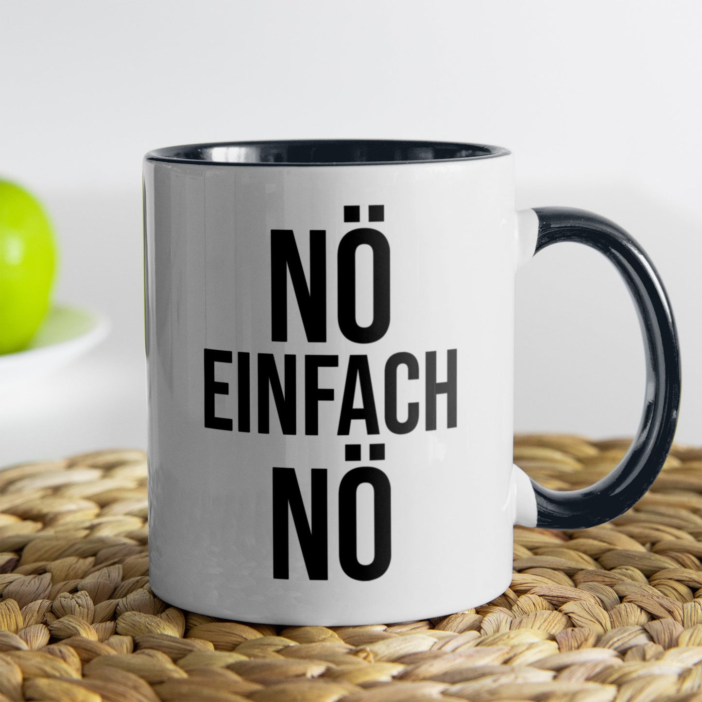 22Feels® Lustige Tasse mit Spruch: Nö Einfach Nö - Büro Geschenkidee (Weiss-Schwarz, 320ml)-TwoTone Tasse Weiss-Schwarz 320ml-22Feels