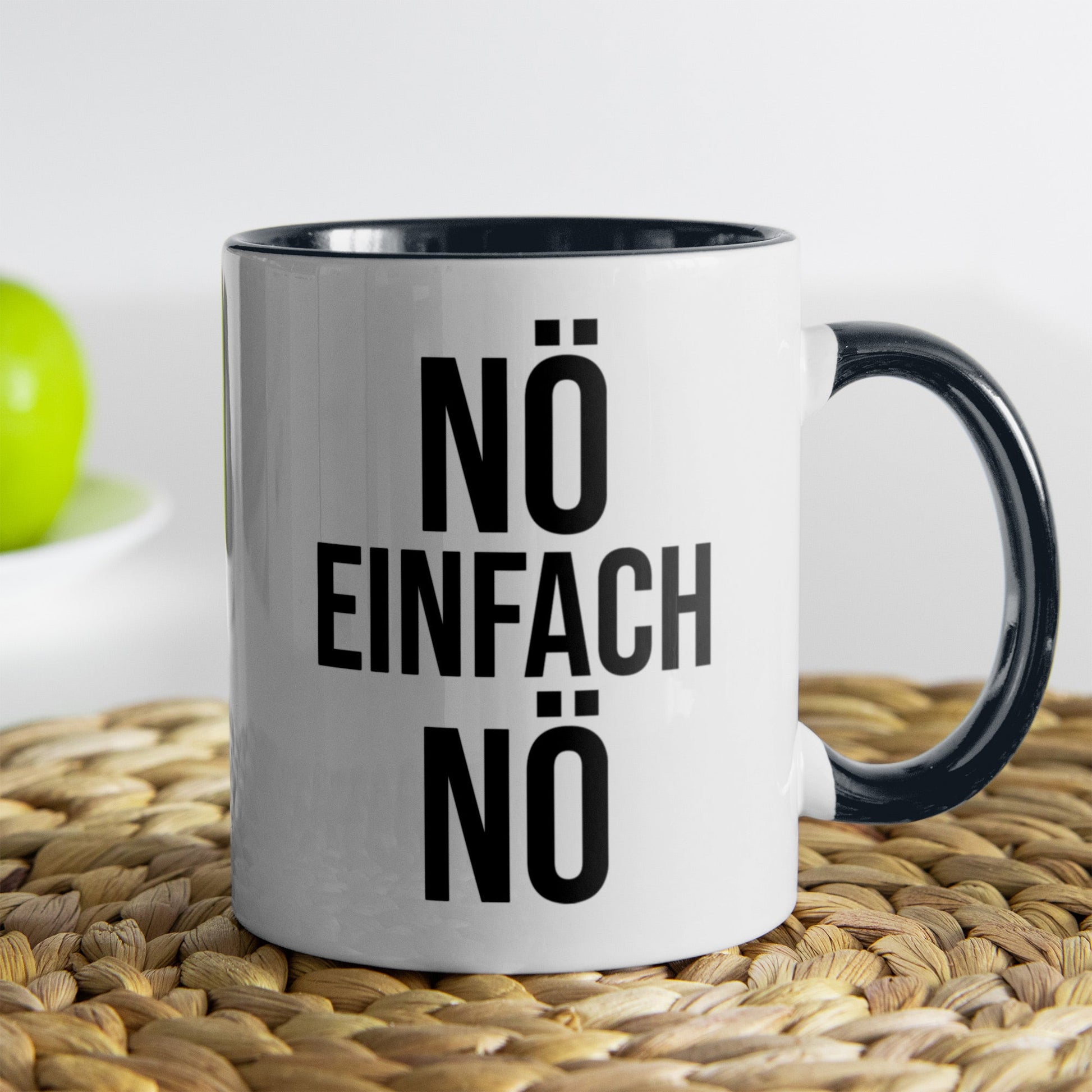 22Feels® Lustige Tasse mit Spruch: Nö Einfach Nö - Büro Geschenkidee (Weiss-Schwarz, 320ml)-TwoTone Tasse Weiss-Schwarz 320ml-22Feels