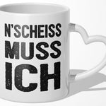 22Feels® Lustige Tasse mit Spruch: - Büro Geschenkidee (Herzhenkel, Weiss, 320ml)-Tasse Weiss Herzhenkel 320ml-22Feels