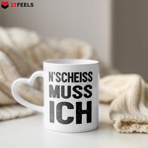 22Feels® Lustige Tasse mit Spruch: - Büro Geschenkidee (Herzhenkel, Weiss, 320ml)-Tasse Weiss Herzhenkel 320ml-22Feels