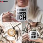 22Feels® Lustige Tasse mit Spruch: - Büro Geschenkidee (Herzhenkel, Weiss, 320ml)-Tasse Weiss Herzhenkel 320ml-22Feels
