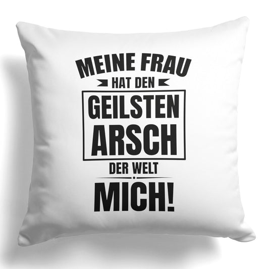 22Feels® Ehemann Geschenk zum Hochzeitstag, Valentinstag etc. - Kissen mit Spruch (Weiss 40x40cm)-Kissen Weiss 40x40-22Feels