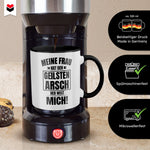 22Feels® Ehemann Geschenk zum Hochzeitstag, Valentinstag etc. - Tasse mit Spruch: Geilster A'sch (Weiss-Schwarz, 320ml)-TwoTone Tasse Weiss-Schwarz 320ml-22Feels
