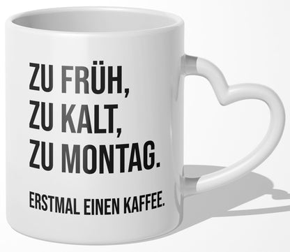 22Feels® Lustige Tasse mit Spruch: - Büro Geschenkidee (Herzhenkel, Weiss, 320ml)-Tasse Weiss Herzhenkel 320ml-22Feels