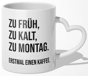 22Feels® Lustige Tasse mit Spruch: - Büro Geschenkidee (Herzhenkel, Weiss, 320ml)-Tasse Weiss Herzhenkel 320ml-22Feels