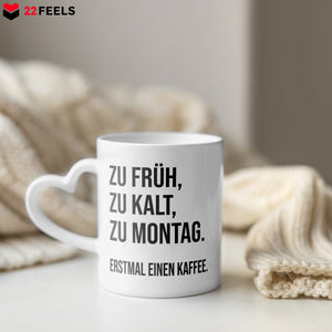 22Feels® Lustige Tasse mit Spruch: - Büro Geschenkidee (Herzhenkel, Weiss, 320ml)-Tasse Weiss Herzhenkel 320ml-22Feels