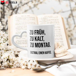 22Feels® Lustige Tasse mit Spruch: - Büro Geschenkidee (Herzhenkel, Weiss, 320ml)-Tasse Weiss Herzhenkel 320ml-22Feels
