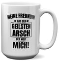 22Feels® Freund Geschenk zum Jahrestag, Valentinstag etc. - XL Tasse mit Spruch: Geilster A-sch (Weiss, 440ml)-Weisse XL Tasse 440ml-22Feels