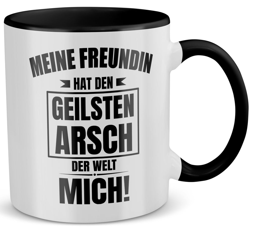 22Feels® Freund Geschenk zum Jahrestag, Valentinstag etc. - Tasse mit Spruch: Geilster A-sch (Weiss-Schwarz, 320ml)-TwoTone Tasse Weiss-Schwarz 320ml-22Feels