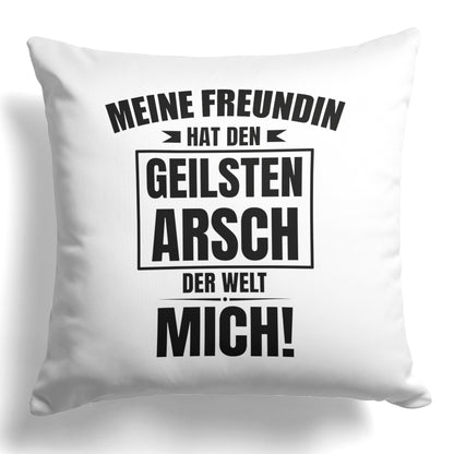 22Feels® Freund Geschenk zum Jahrestag, Valentinstag etc. - Kissen mit Spruch: Geilster A-sch (Weiss 40x40cm)-Kissen Weiss 40x40-22Feels