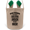 22Feels® Freund Paar Osterkorb mit Henkel Ostergeschenk Tragetasche Ostern Deko Osternest Körbchen Hasenohren (Beige/Grün)-Ostern Tragetasche-22Feels
