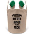 22Feels® Freundin Paar Osterkorb mit Henkel Ostergeschenk Tragetasche Ostern Deko Osternest Körbchen Hasenohren (Beige/Grün)-Ostern Tragetasche-22Feels