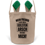 22Feels® Freundin Paar Osterkorb mit Henkel Ostergeschenk Tragetasche Ostern Deko Osternest Körbchen Hasenohren (Beige/Grün)-Ostern Tragetasche-22Feels