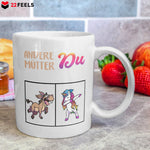 22Feels® Geschenk für Mamas - Tasse mit Spruch: Andere Mütter vs Du Einhorn und Pferd (Weiss, 320ml)-Weisse Tasse 320ml-22Feels