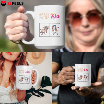 22Feels® Mama Geschenk - XL Tasse mit Spruch: Andere Mütter Du (Einhorn) (Weiss, 440ml)-Weisse XL Tasse 440ml-22Feels