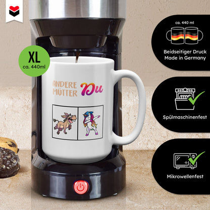 22Feels® Mama Geschenk - XL Tasse mit Spruch: Andere Mütter Du (Einhorn) (Weiss, 440ml)-Weisse XL Tasse 440ml-22Feels