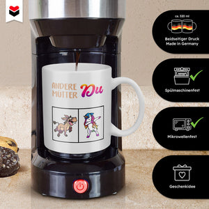 22Feels® Geschenk für Mamas - Tasse mit Spruch: Andere Mütter vs Du Einhorn und Pferd (Weiss, 320ml)-Weisse Tasse 320ml-22Feels