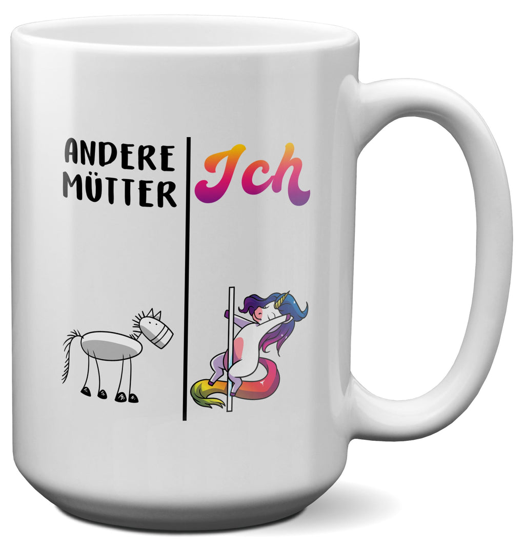 22Feels® Mama Geschenk - XL Tasse mit Spruch: Andere Mütter Ich (Einhorn) (Weiss, 440ml)-Weisse XL Tasse 440ml-22Feels