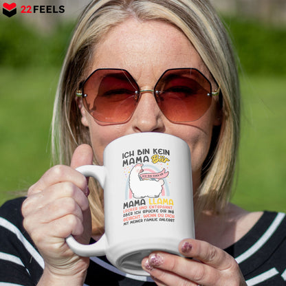 22Feels® Mama Geschenk - XL Tasse mit Spruch: Keine Bär, sondern Llama (Weiss, 440ml)-Weisse XL Tasse 440ml-22Feels