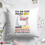 22Feels® Mama Geschenk - Kissen mit Spruch: Keine Bär, sondern Llama (Weiss 40x40cm)-Kissen Weiss 40x40-22Feels