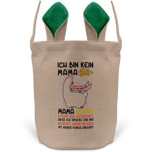 22Feels® Mama Osterkorb Mutter mit Henkel Ostergeschenk Tragetasche Ostern Deko Osternest Körbchen Hasenohren (Beige/Grün)-Ostern Tragetasche-22Feels