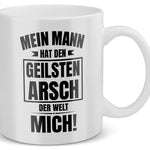 22Feels® Geschenk für Ehefrauen - Tasse mit Spruch: Geilster Arsch (Weiss, 320ml)-Weisse Tasse 320ml-22Feels