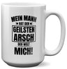 22Feels® Ehefrau Geschenk zum Hochzeitstag, Valentinstag etc. - XL Tasse mit Spruch: Geilster A*sch (Weiss, 440ml)-Weisse XL Tasse 440ml-22Feels